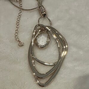 Premier Designs Silver Multi-Loop Pendant Necklace